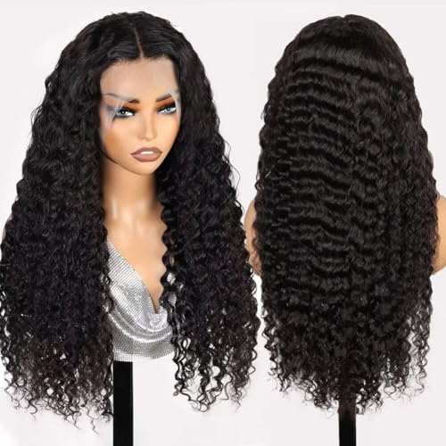 Trilumity 210 Density Brazilian For Deep Wave 100% Human Hair - Natural Black Hair Replacement Wig