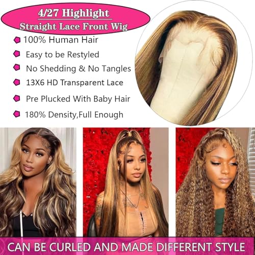 Trilumity Ombre 13X6 Straight Human Hair - Honey Blonde Hair Replacement Wig