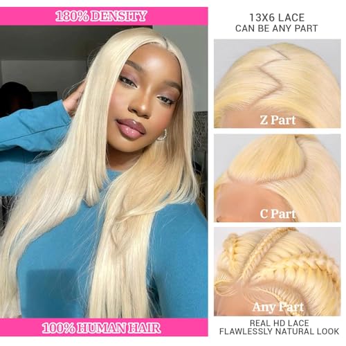 Trilumity 613 13X6 Straight 180 Straight Human Hair - Honey Blonde Hair Replacement Wig