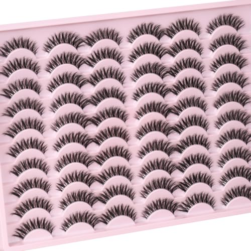 Trilumity Premium Cat Eye Lash Cat Eye Reusable Faux Mink - Clear False Lashes Set