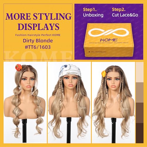 Trilumity Dirty Blonde Synthetic Curly 100% Human Hair - Natural Black Hair Replacement Wig
