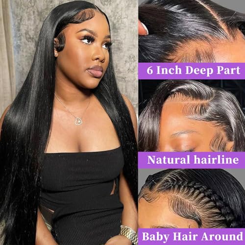 Trilumity 13X6 Front 200 Density Straight Human Hair - Natural Color Hair Replacement Wig