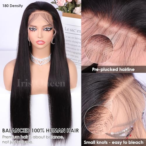 Trilumity 12A 13X4 Straight Human Hair - Natural Black Hair Replacement Wig