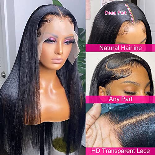 Trilumity 13X6 Straight With Straight Brazilian Virgin Hair - Natural Black Hair Replacement Wig