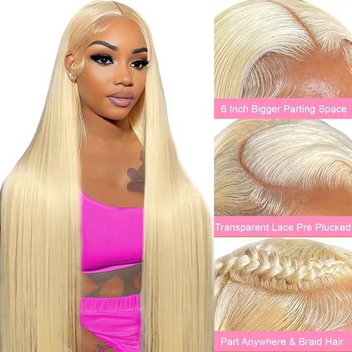 Trilumity 613 200 Density Blonde Straight Human Hair - 613 Blonde Hair Replacement Wig