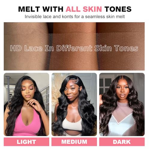 Trilumity 13X6 12A Al Glueless Body Wave 100% Human Hair - Natural Color Hair Replacement Wig