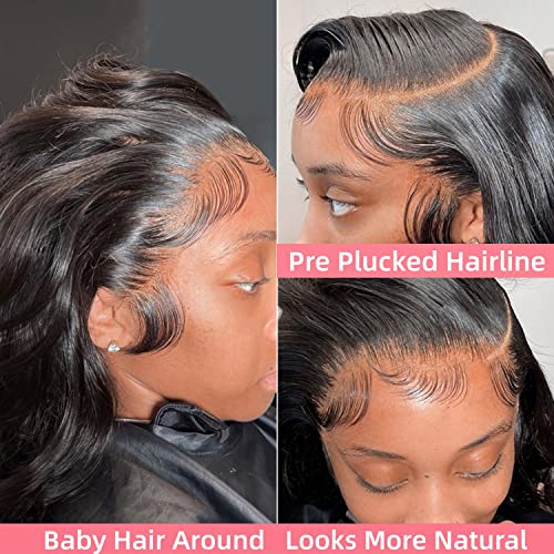 Trilumity 13X6 Hd Transparent Al Body Wave Human Hair - Natural Black Hair Replacement Wig