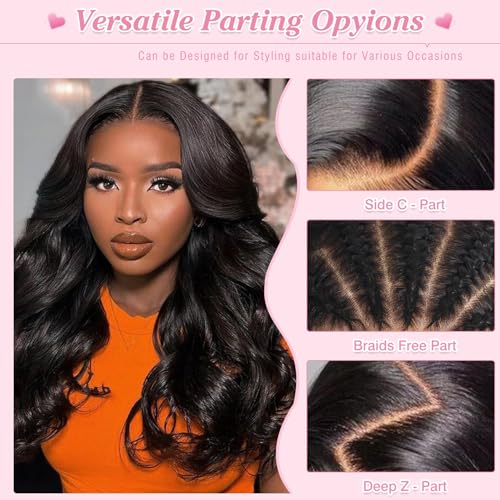 Trilumity 13X6 Thick Real Virgin Body Wave 100% Human Hair - Natural Black Hair Replacement Wig