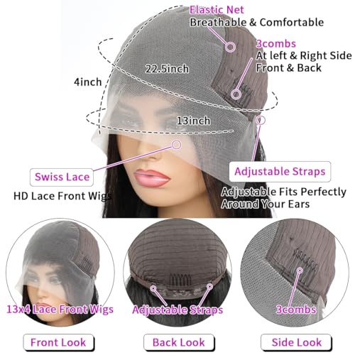 Trilumity For Woman 13X4 Hd Deep Wave 100% Human Hair - Natural Black Hair Replacement Wig