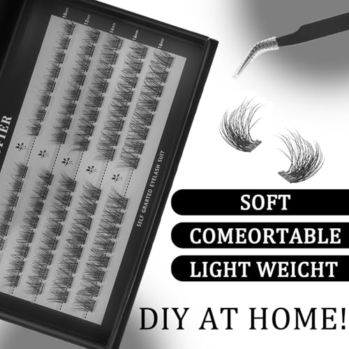 Trilumity Lash Clusters Kit Individual Wispy Faux Mink Fiber - Black False Lashes