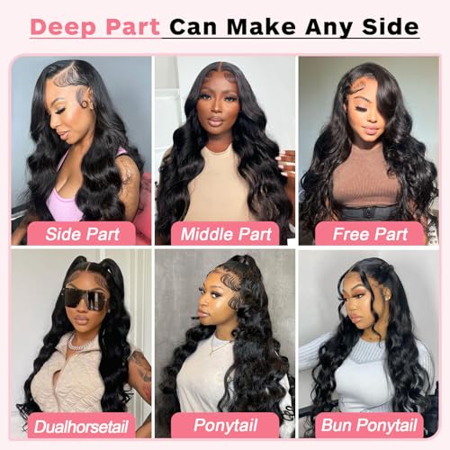 Trilumity 13X6 12A Al Glueless Body Wave 100% Human Hair - Natural Color Hair Replacement Wig