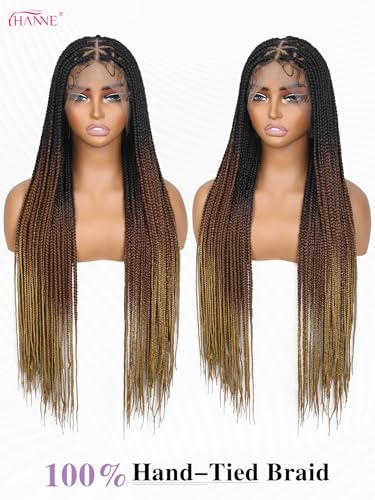 Trilumity Full Lace Braided Deep Wave 100% Human Hair - Brown Hair Replacement Wig