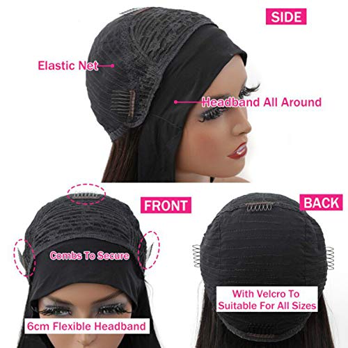 Trilumity Headband For Body Wave Human Hair - Natural Color Hair Replacement Wig