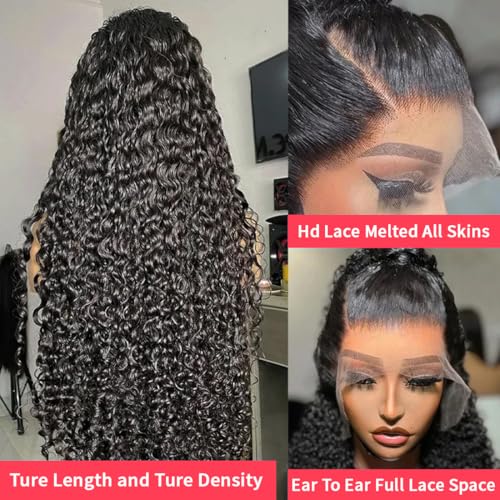 Trilumity 13X6 Water 10A Hd Water Wave Human Hair - Natural Color Hair Replacement Wig