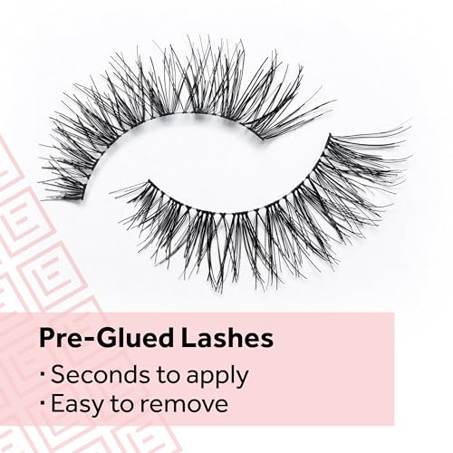 Trilumity Pre-Glued Light Wispy Faux Mink Fiber - Black False Lashes