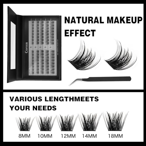 Trilumity Lash Clusters Kit Individual Wispy Faux Mink Fiber - Black False Lashes