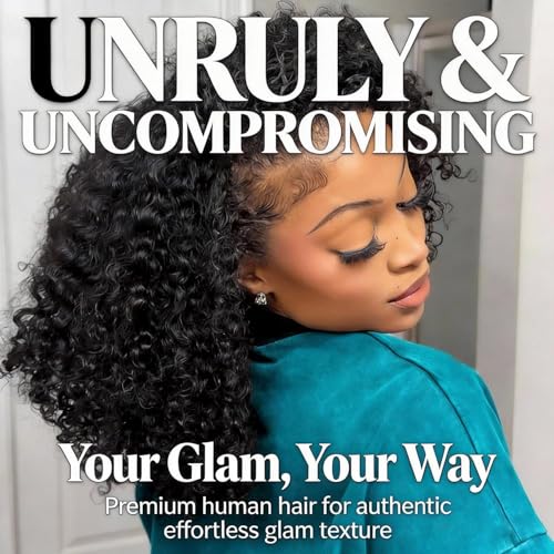 Trilumity Kinky Half For Women Curly Human Hair - Natural Black Hair Replacement Wig