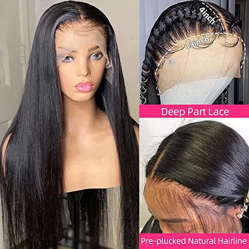 Trilumity With Baby Hair 200 Straight Human Hair - Natural Black Hair Replacement Wig