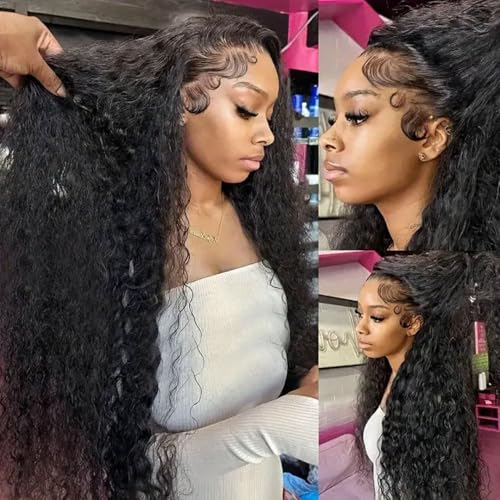 Trilumity 13X6 Hd Transparent Al Deep Wave Human Hair - Natural Color Hair Replacement Wig