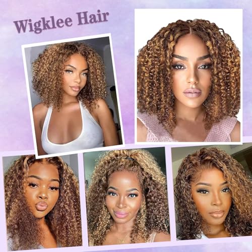 Trilumity Bob 13X4 Bob 200 Deep Wave Human Hair - Honey Blonde Hair Replacement Wig
