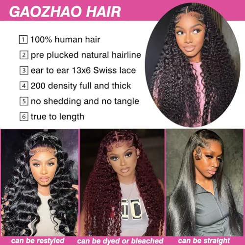 Trilumity Water 13X6 Part 200 Water Wave Human Hair - Natural Black Hair Replacement Wig