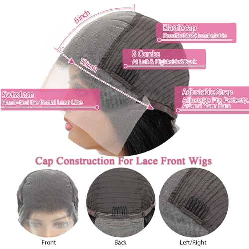Trilumity 13X6 Front Transparent Glueless Body Wave Human Hair - Natural Black Hair Replacement Wig