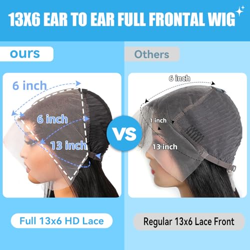 Trilumity 13X6 For Women Glueless Body Wave Human Hair - Natural Black Hair Replacement Wig