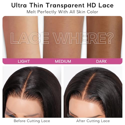 Trilumity Straight Front 220 Straight Human Hair - Natural Color Hair Replacement Wig