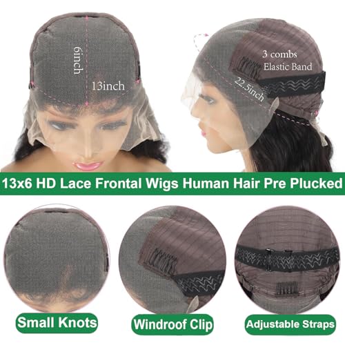 Trilumity 13X6 Front Bob Short Body Wave 100% Human Hair - Natural Black Hair Replacement Wig