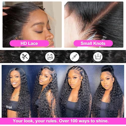 Trilumity 13X6 200 Density Deep Wave Human Hair - Natural Color Hair Replacement Wig