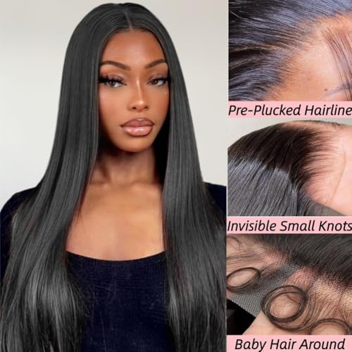 Trilumity Straight 13X6 200 Straight Human Hair - Natural Color Hair Replacement Wig