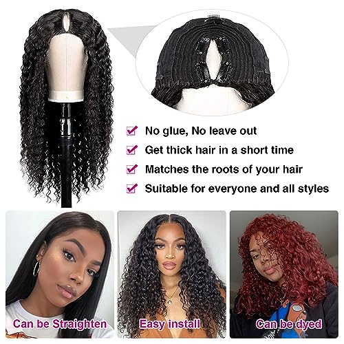 Trilumity V Part No Curly Human Hair - Natural Color Hair Replacement Wig