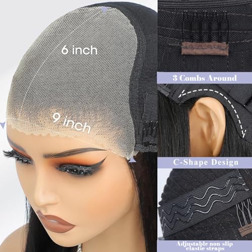 Trilumity 9X6 Wear And Body Wave Human Hair - Natural Black Hair Replacement Wig