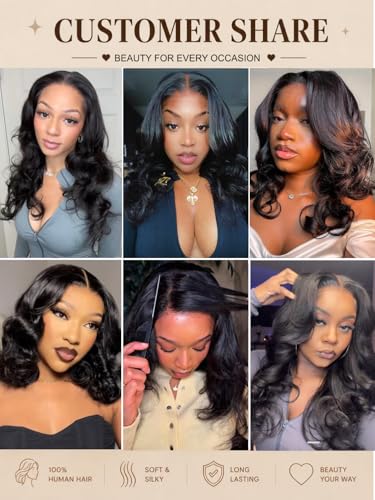 Trilumity Butterfly Cut 7X5 Glueless Body Wave Human Hair - Natural Black Hair Replacement Wig