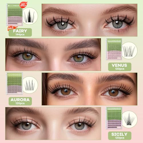 Trilumity Aurora Lash Clusters Wispy Faux Mink Fiber - Black False Lashes
