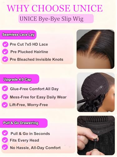 Trilumity 7X5 Lace Part Bob Straight Human Hair - Natural Black Hair Replacement Wig