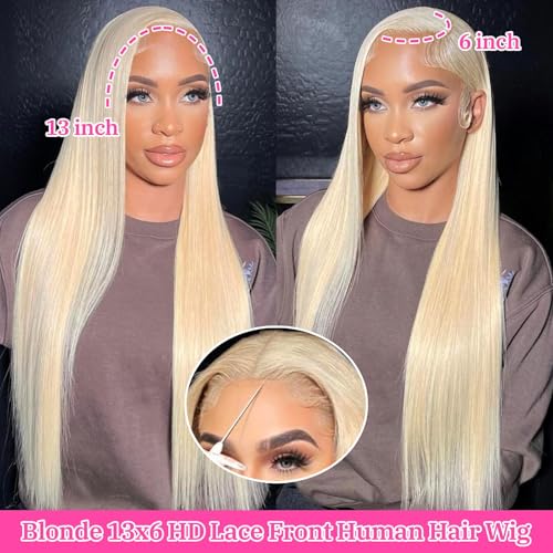 Trilumity 613 13X6 Straight 180 Straight Human Hair - Honey Blonde Hair Replacement Wig