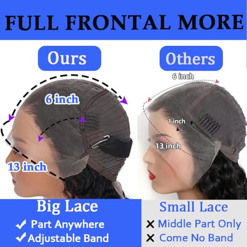 Trilumity 13X6 Front Brazilian Deep Wave Human Hair - Natural Black Hair Replacement Wig
