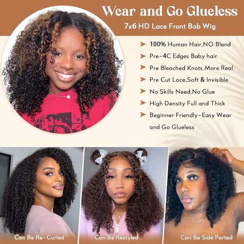 Trilumity 4C Edges Glueless Curly 100% Human Hair - Natural Black Hair Replacement Wig