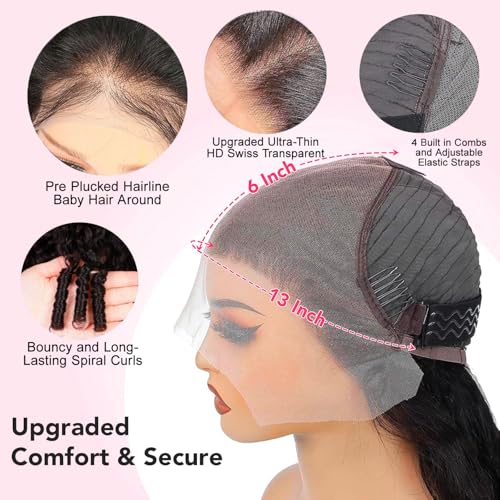 Trilumity 13X6 Hd Transparent Burmese Curly Human Hair - Natural Black Hair Replacement Wig