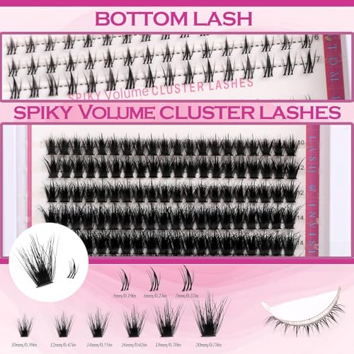 Trilumity Premium 3 Style Clusters Wispy Reusable Faux Mink - Black False Lashes Set