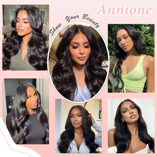 Trilumity 13X6 Real Transparent Body Wave Human Hair - Natural Black Hair Replacement Wig
