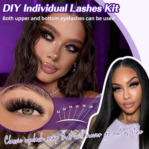 Trilumity Fluffy Lash Clusters Cat Eye Faux Mink Fiber - Black False Lashes