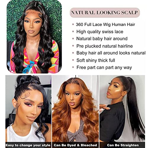 Trilumity 360 Full Body Wave Brazilian Virgin Hair - Natural Black Hair Replacement Wig