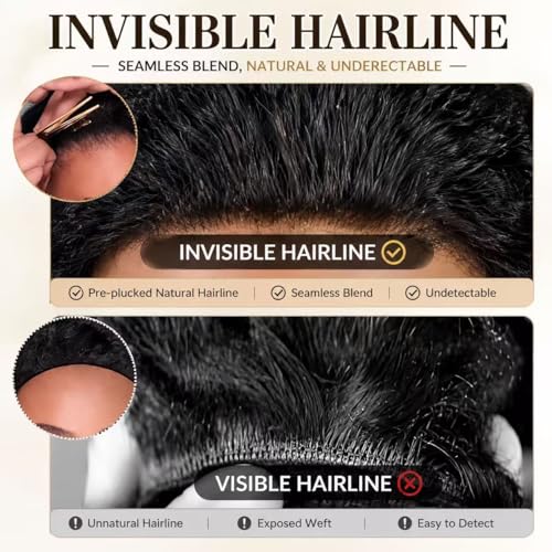 Trilumity Kinky Half 3 In Curly Human Hair - Natural Black Hair Replacement Wig