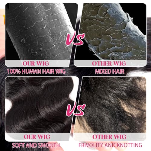 Trilumity 13X6 Hd Transparent Body Wave Human Hair - Natural Black Hair Replacement Wig