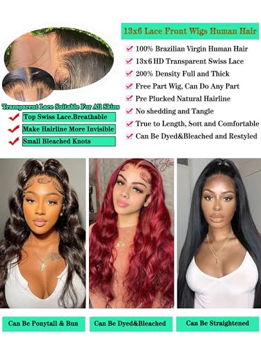 Trilumity 13X6 Humanhair Body Wave Human Hair - Brown Hair Replacement Wig