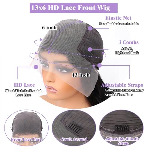 Trilumity With Baby Hair 200 Deep Wave Human Hair - Natural Color Hair Replacement Wig