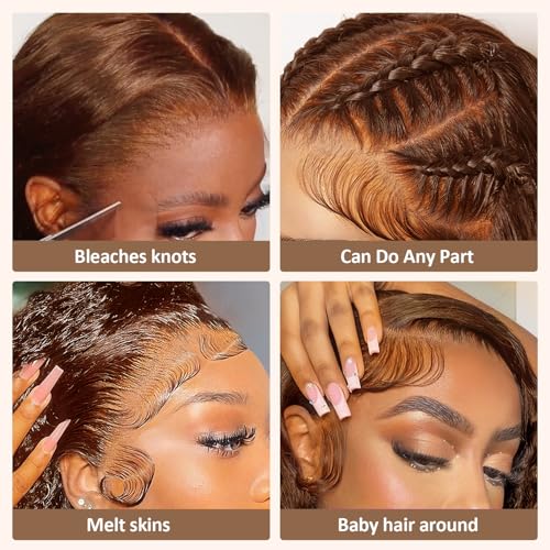 Trilumity 200 Density Chocolate Brown Deep Wave Brazilian Virgin Hair - Brown Hair Replacement Wig