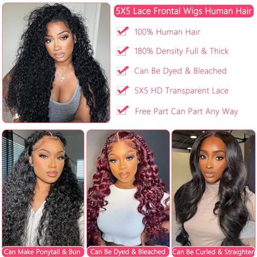Trilumity Water For Women Water Wave Human Hair - Natural Black Hair Replacement Wig